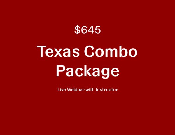 A red background with text that reads " $ 6 4 5 texas combo package ".